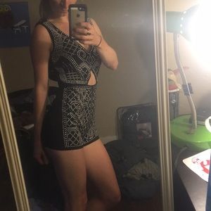 Studded cutout romper